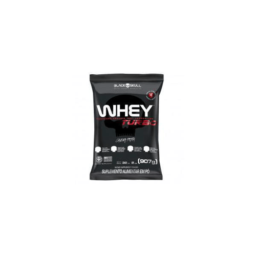 Whey Turbo Black Skull Sabor Baunilha Refil 907G