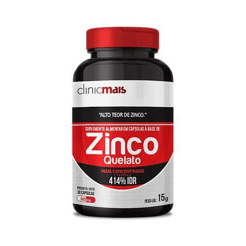 Imagem do produto Zinco Quelato 500Mg Clinic Mais 30 Cápsulas Chá