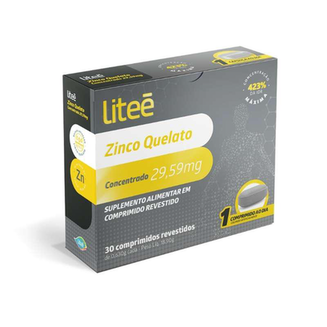Imagem do produto Zinco Quelato Concentrado 29,59Mg 30 Comprimidos Revestidos 423% Da Idr Litee